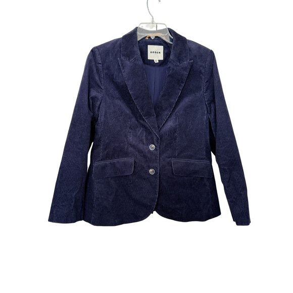 Boden Jackets & Blazers - Boden Navy Blue Corduroy Lined Blazer Jacket Women’s US 12R Cotton Academia